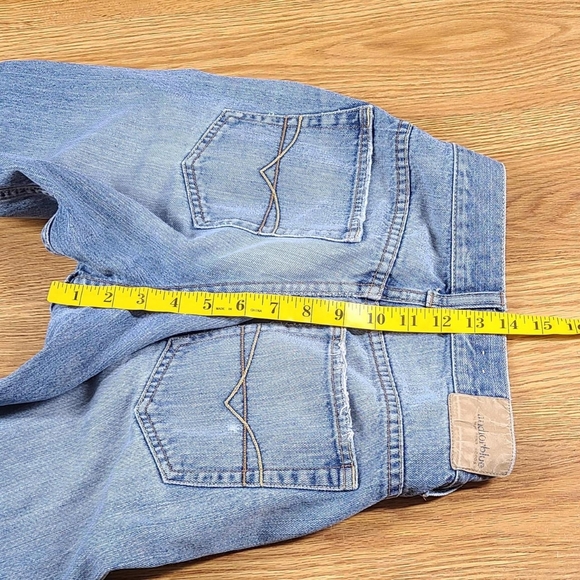 ANCHOR BLUE MEDIUM WASH, DISTRESSED DENIM NEW FEEL MENS STRAIGHT JEANS 28x28 - Picture 4 of 7